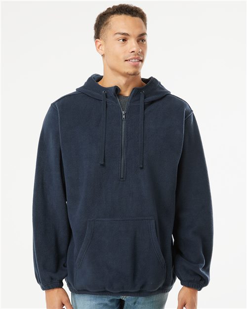 Polar Fleece Quarter-Zip Hooded Pullover