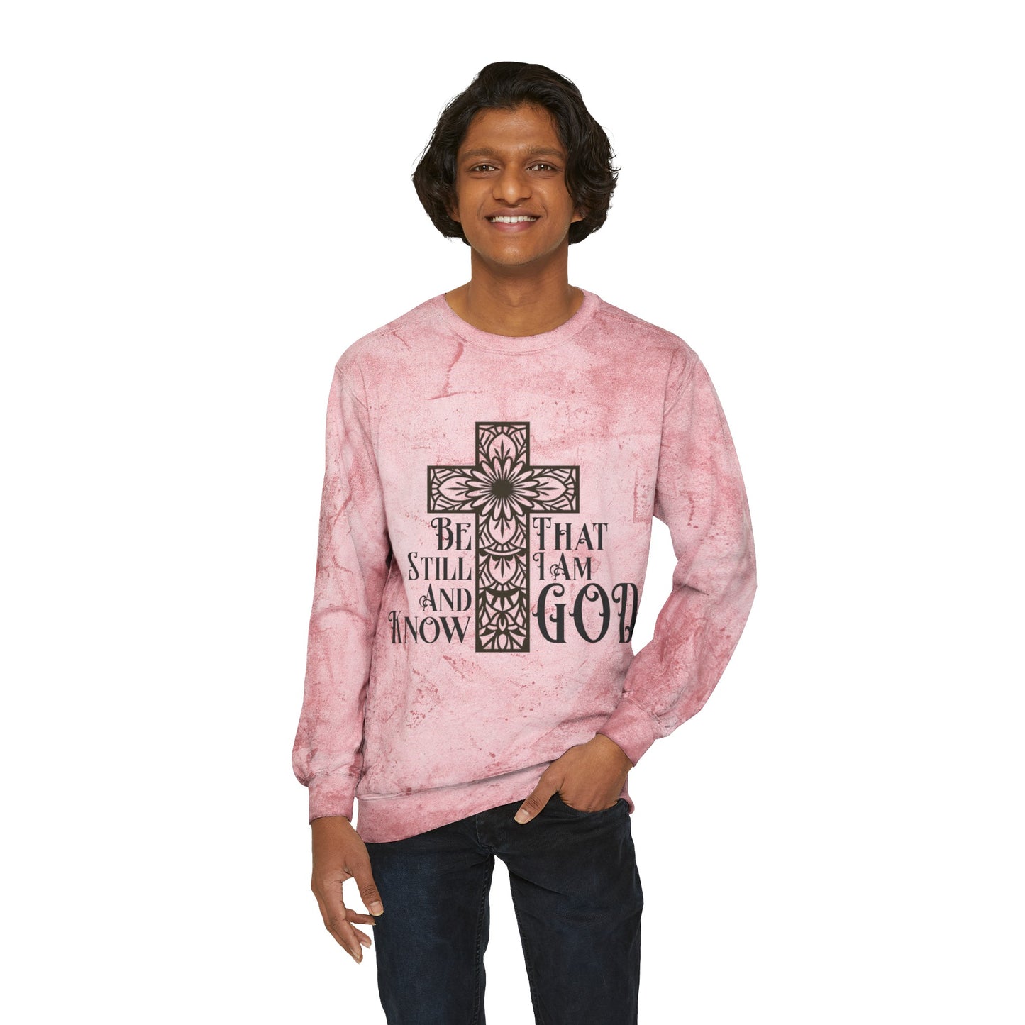 Psalm 46:10 Bible Verse Color Blast Crewneck Sweatshirt