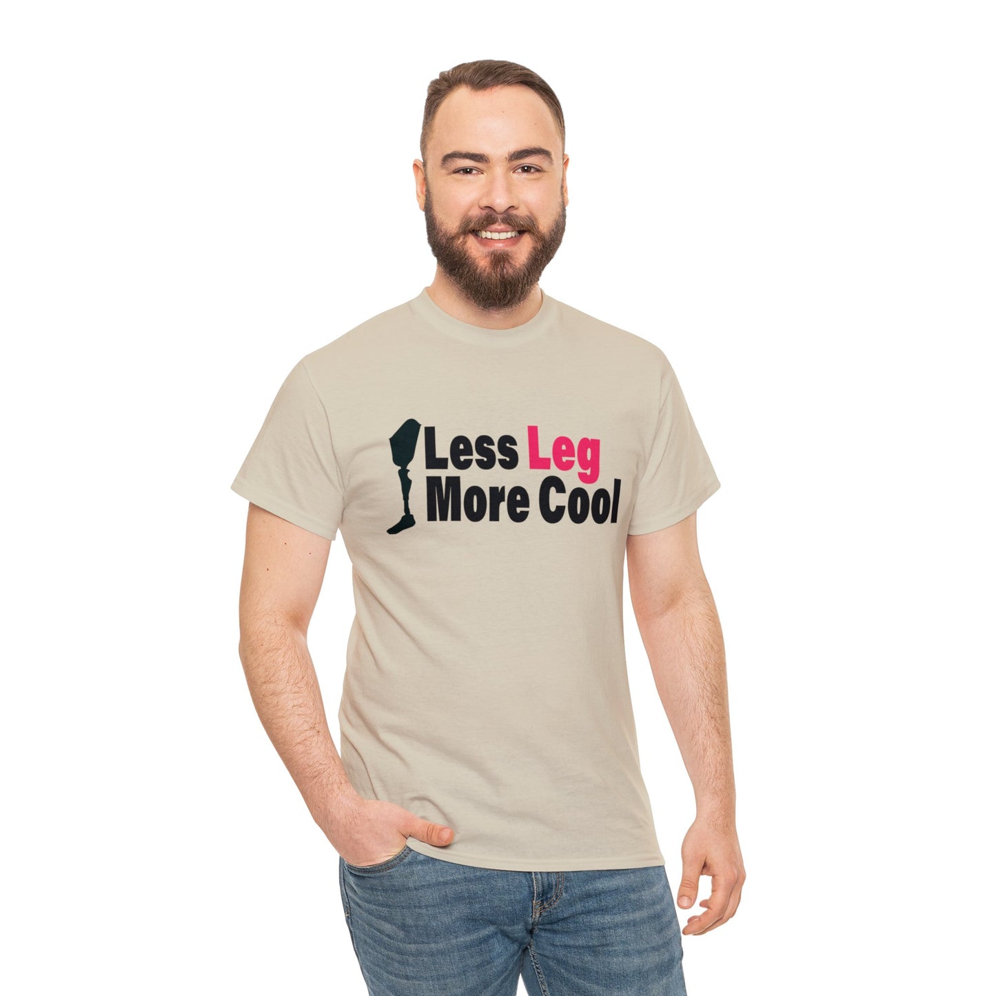 Less Leg More Cool Amputee Unisex Heavy Cotton Tee