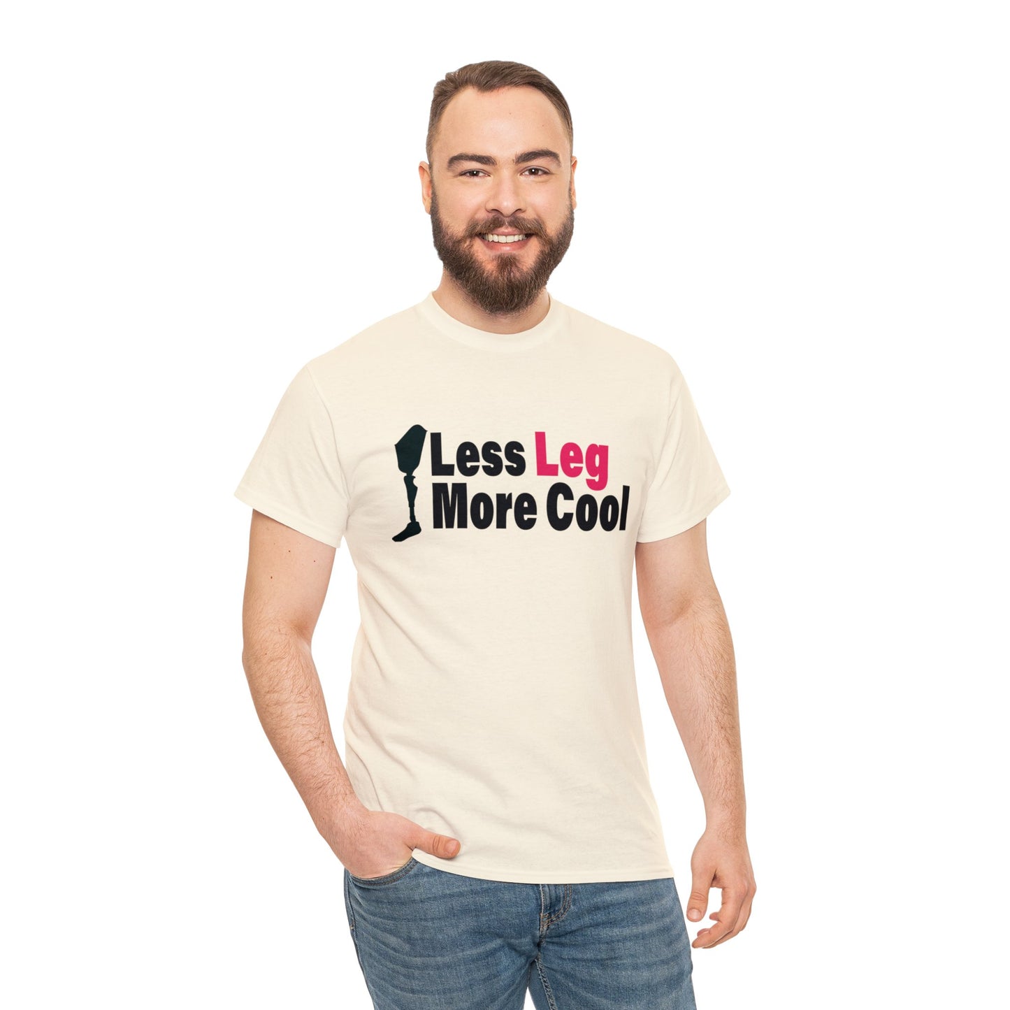 Less Leg More Cool Amputee Unisex Heavy Cotton Tee