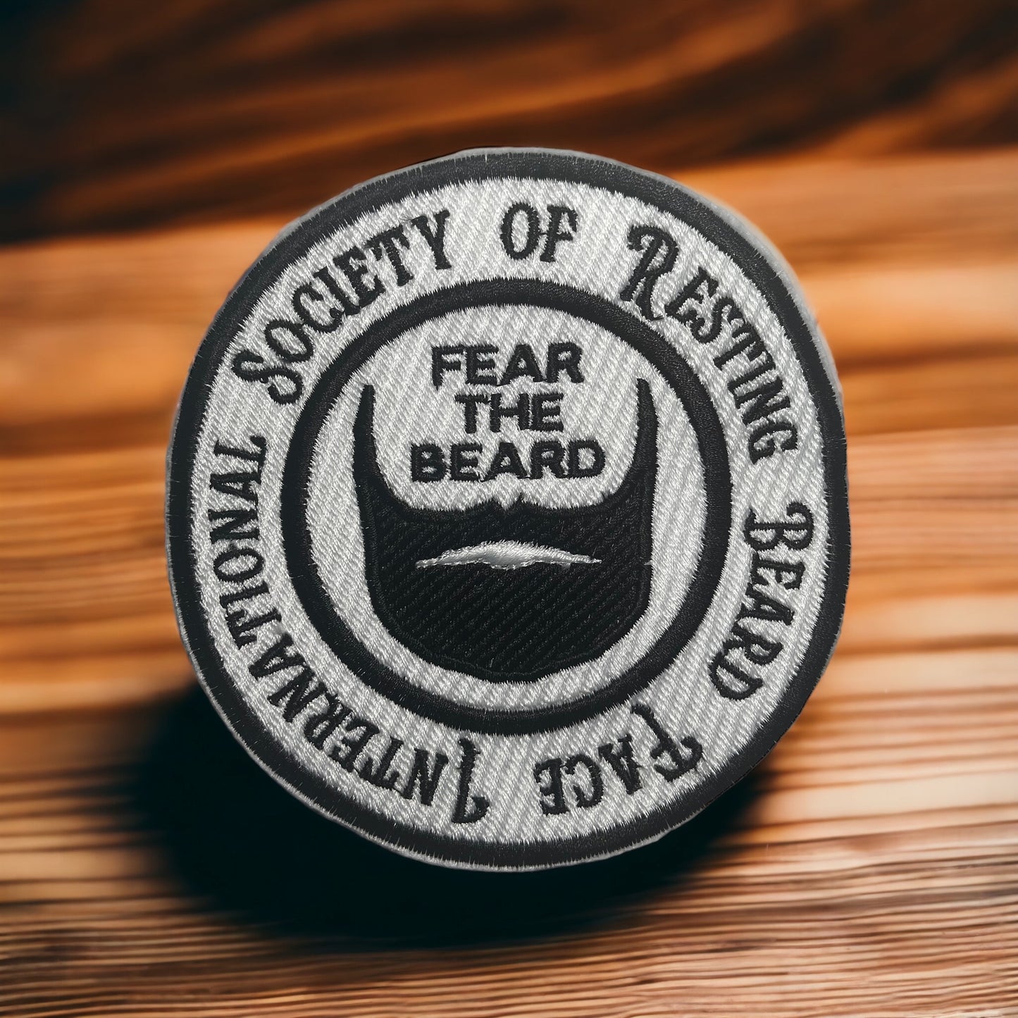 Resting Beard Face Embroidered Patch