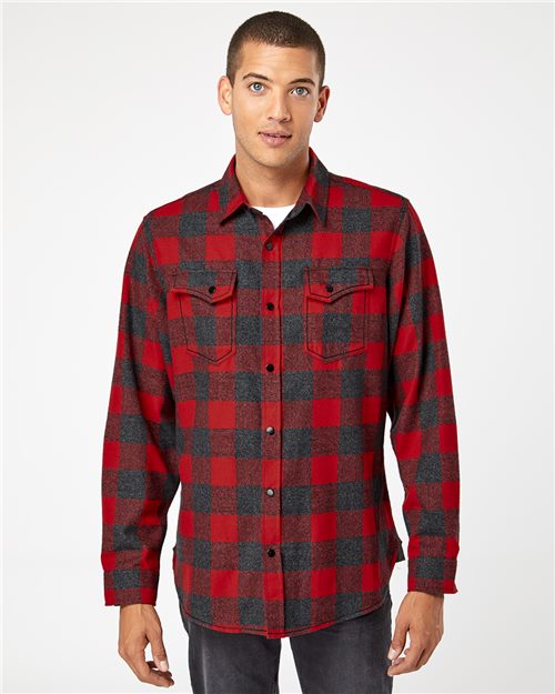 Snap Front Plaid Flannel Shirt