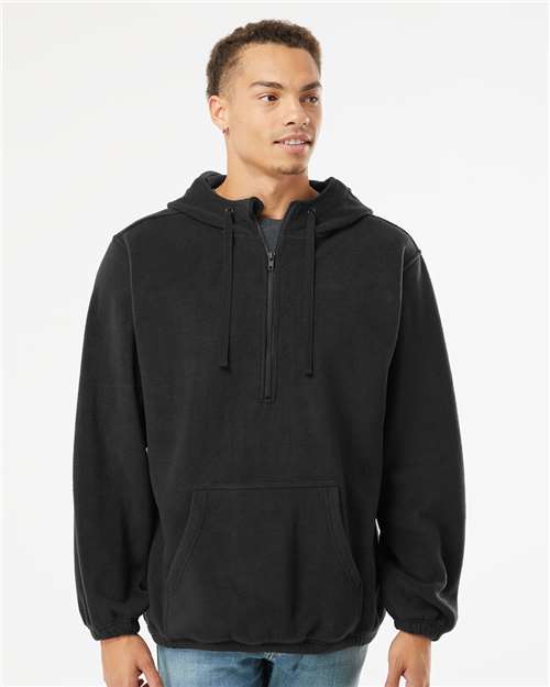 Polar Fleece Quarter-Zip Hooded Pullover