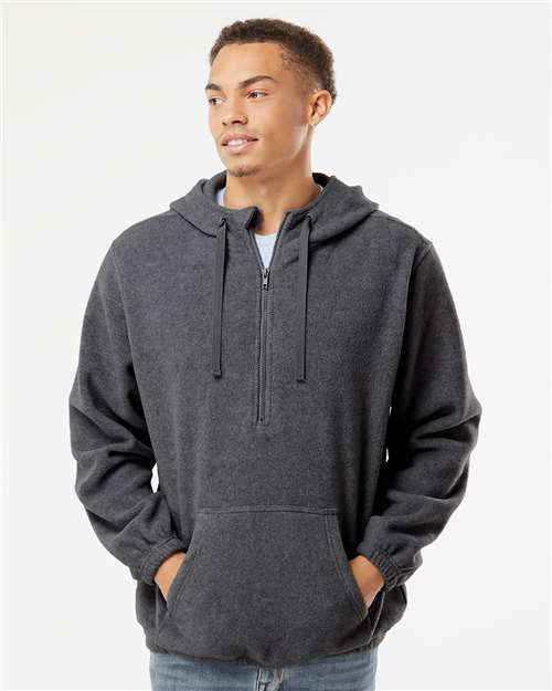 Polar Fleece Quarter-Zip Hooded Pullover