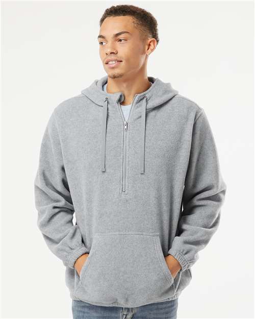 Polar Fleece Quarter-Zip Hooded Pullover