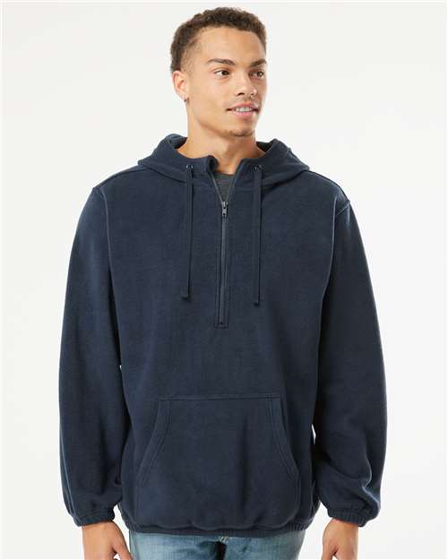 Polar Fleece Quarter-Zip Hooded Pullover