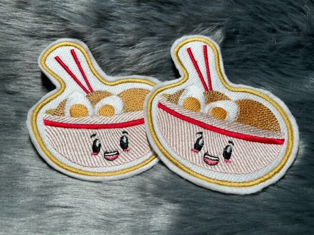 Kawaii Happy Ramen Bowl - Embroidered Patch