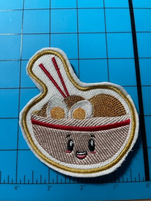 Kawaii Happy Ramen Bowl - Embroidered Patch