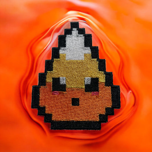 Candy Corn Pixel Halloween Embroidered Patch