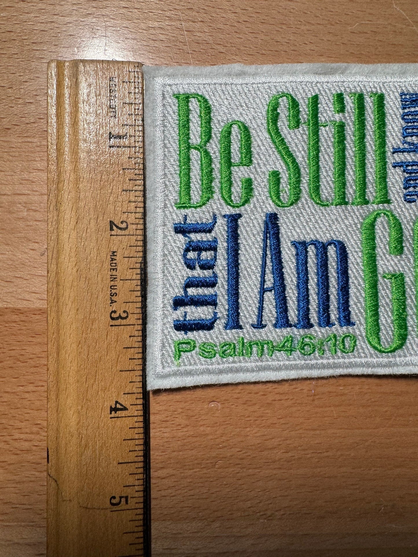 Be Still and Know Bible Verse Embroidered Patch | Psalm Patch | Bible Patch